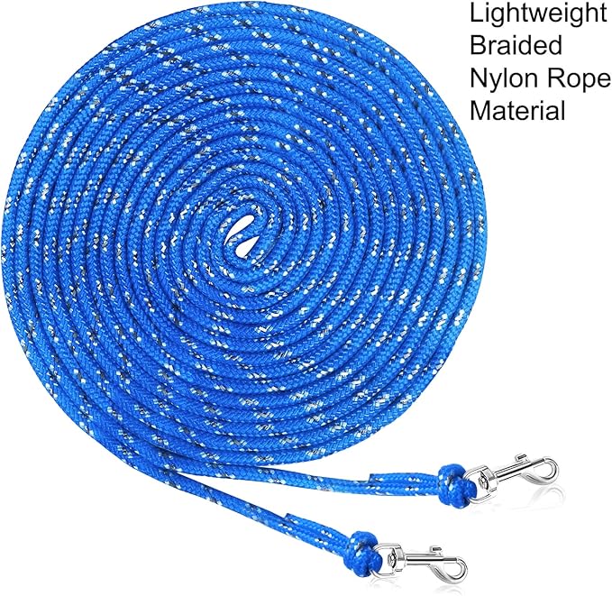 Rypet Reflective Cat Long Leash - 50 FT Escape Proof Walking Leads Yard Long Leash Durable Safe Personalized Extender Lead Traning Play Outdoor for Kitten, Puppy, Rabbit and Small Animals