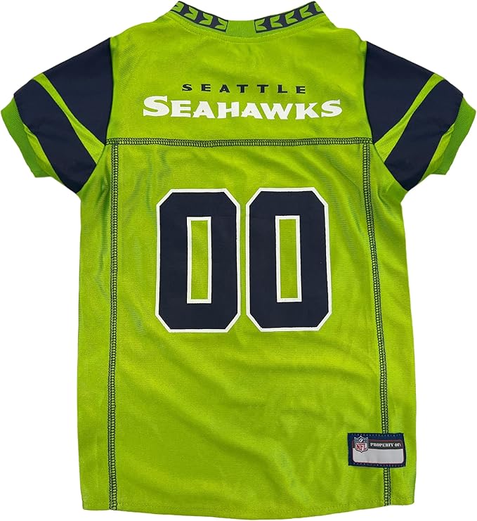 Pets First NFL Seattle Seahawks Color Rush Dog Jersey, Size: X-Large, Green, Striped, Varsity Stripes, Breathable Fabric, Machine Wash, 1 Count