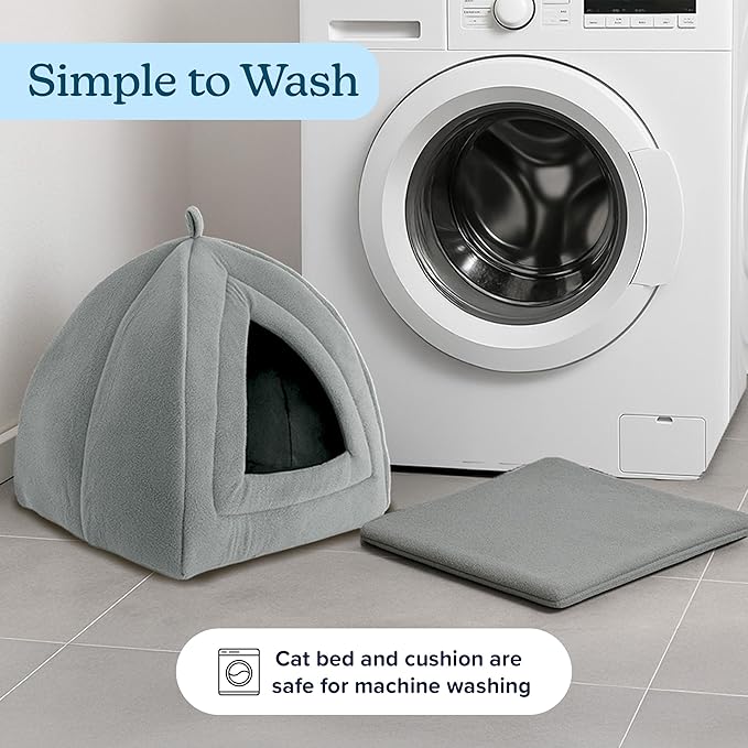 Cat House - Indoor Cat Bed with Removable Foam Cushion - Pet Tent for Kittens, Rabbits, Guinea Pigs, and Other Small Animals by PETMAKER