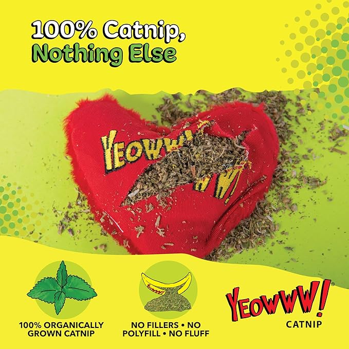 Yeowww Hearrrt Attack Catnip Toy