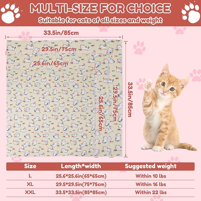 25.6" Cat Grooming Wrap,cat wrap for Cutting Nails,Self-Adhesive cat Swaddle wrap cat Restraint cat wrap Blanket for Medicine, Nail Clipping, Teeth Brushing,Yellow Kitten(Within 10lbs)