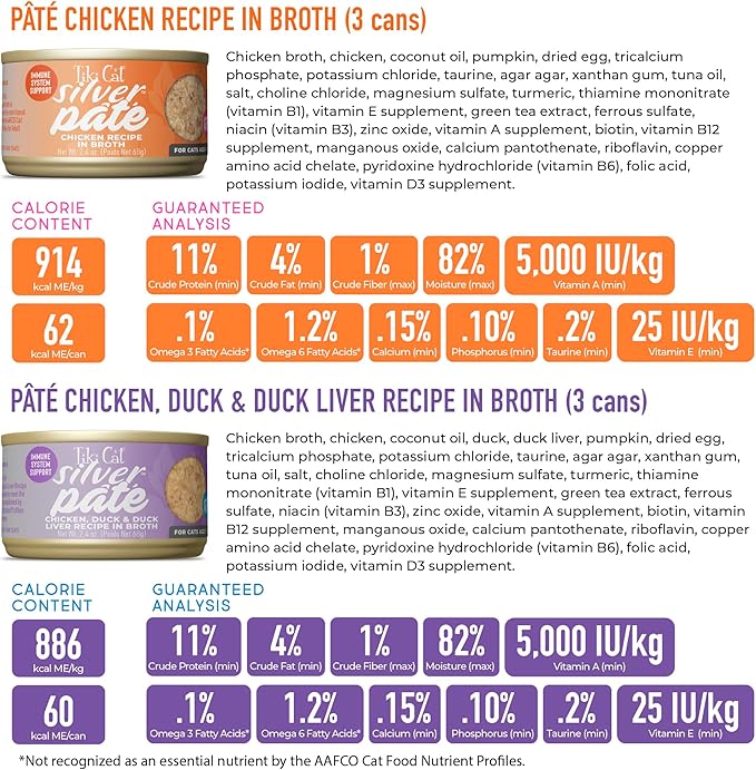 Tiki Cat Silver Pate Wet Cat Food, Variety Pack, 2.4 oz. Can (12 Count)