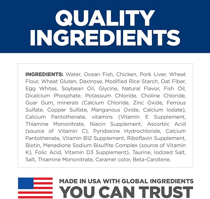 Hill's Science Diet Adult 1-6 Wet Cat Food, Ocean Fish, 2.8 oz. Pouches, 24-Pack