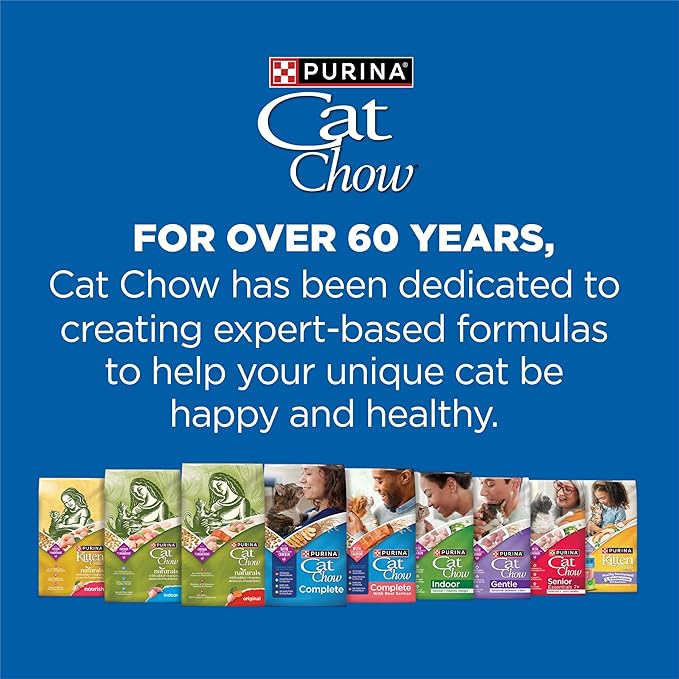 Purina Cat Chow Complete High Protein Dry Cat Food With Real Salmon - (Pack of 4) 3.15 lb. Bags