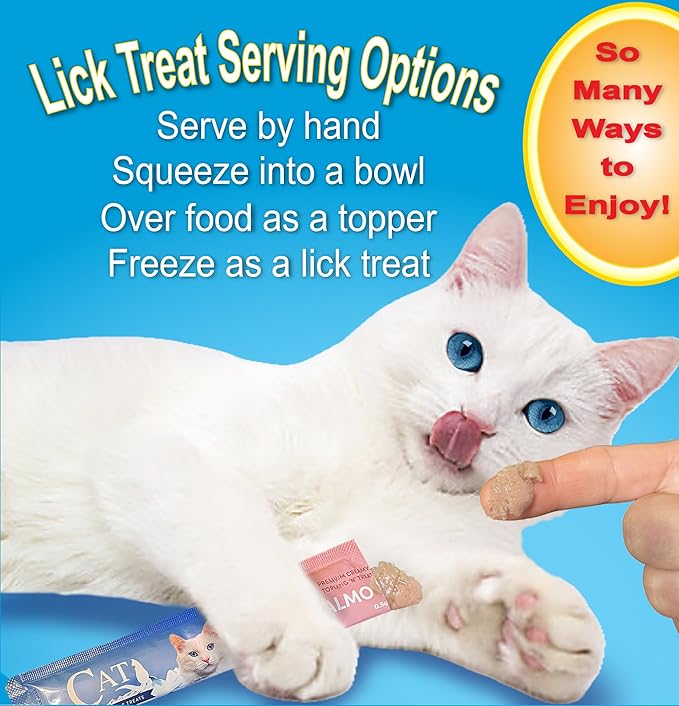 Scoochie Pet Products Cat by Scoochie Lick Treats – Salmon | 0.5oz | 12 Pack
