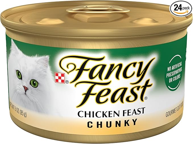 Purina Fancy Feast Chunky Chicken Feast Wet Cat Food - (Pack of 24) 3 oz. Cans