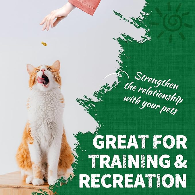 Just Try 13.4 OZ Cat Grass Treats Salmon Oil Natural Salmon Kitten Healthy Cat Treats Training Biscuits Snacks Fish Oil Omega 3 Supplements for Cats Joint Support & Skin Coat Health