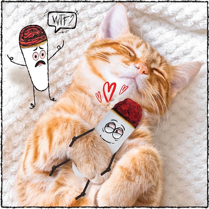 LIT LABS Kittie Doobs Adventure Toys - Funny Catnip Joints for Cats with Dried and Organic High Potency Catnip - Love Theme