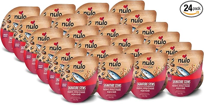 Nulo Freestyle Cat & Kitten Wet Food Signature Stew - Premium All Natural Grain-Free Food Topper With No Added Minerals or Preservatives - High Animal-Based Protein - 2.8 Ounce (Pack of 24)