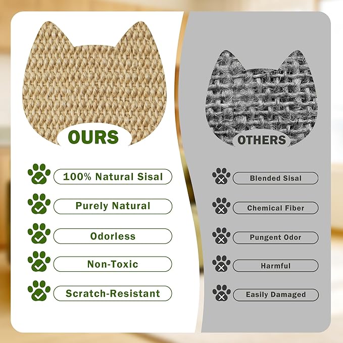 Elevated Cat Bed – Sisal Scratch Pad & Soft Fleece Mat, Sturdy Elevated Lounge for Lounging, Climbing & Hiding, Supports up to 30 lbs, Blue