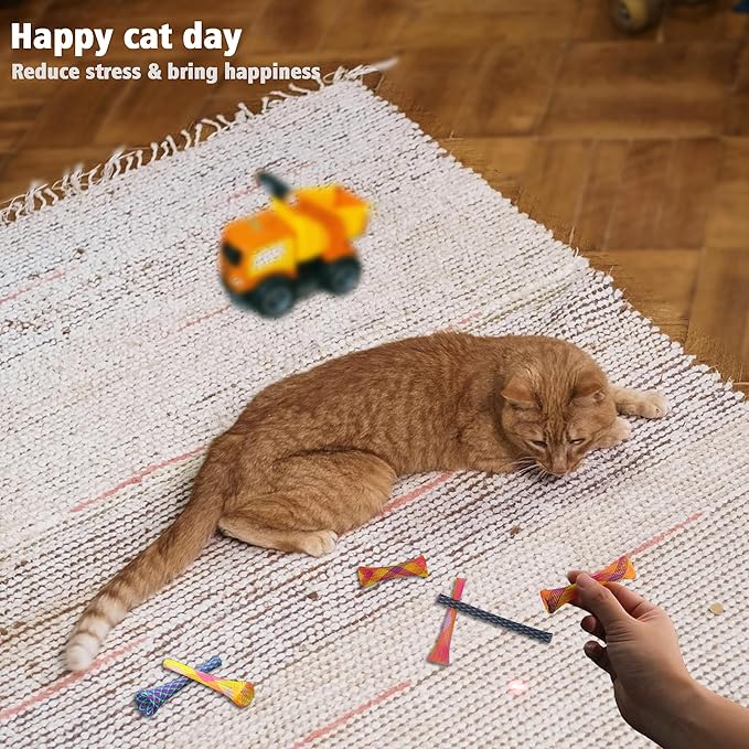 Leoezx™ Cat Spring Toy (44PCS) Indoor cat Interactive Plastic Coil Spring Multi-Color cat Interactive Game Training to Catch, bite and Hunt