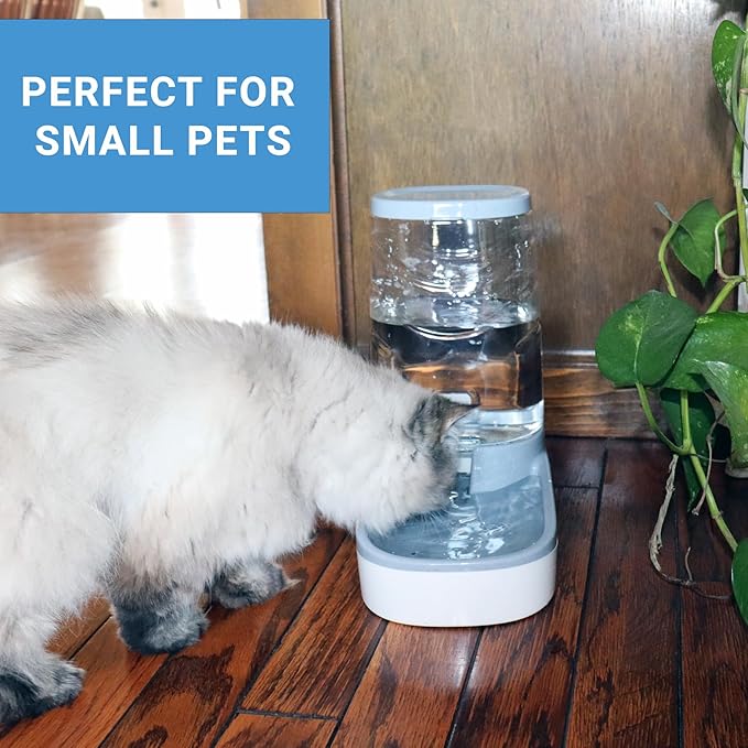 3.8L Gravity Water Bowl - Automatic Pet Water Dispenser for Dogs and Cats
