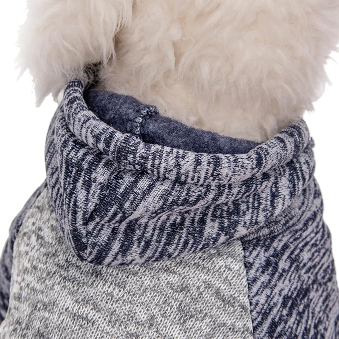 Dog Sweater, Dog Sweaters for Small Dogs, 2, 3 Pack Warm Soft Pet Clothes for Puppy, Medium Large Cat, Dogs Girl or Boy, Dog Shirt for Winter Christmas (Hoodie Grey,Navy+Grey,Blue, X-Small)