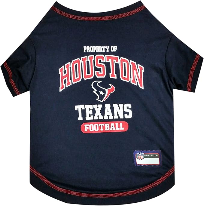 NFL Houston Texans Dog T-Shirt for Pets, Size Medium. Officially Licensed Pet Shirt with Team Logo, Soft Stretchable Comfort Fit Apparel for Dogs & Cats