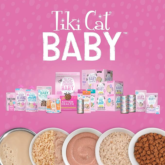 Tiki Cat Baby Weaning Puree Wet Cat Food, Chicken, 6 oz. Spout Pouch (6 Count)