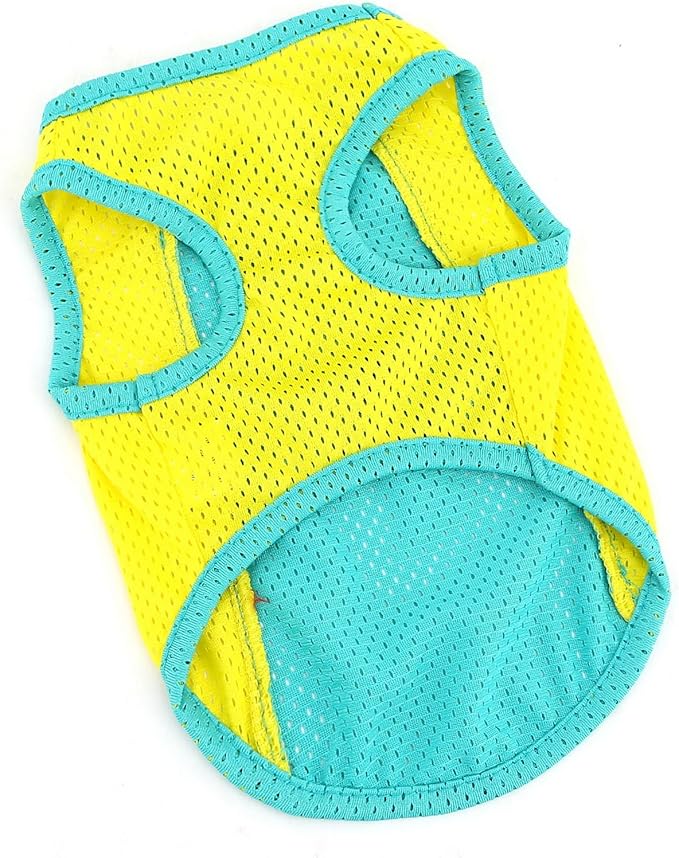 PAIDEFUL Breathable Mesh T-Shirt for Small Dogs Summer Doggie Cool Vest Soft Lightweight Puppy Tee Shirts Sleeveless Pet Tank Top Sweatshirts Cozy Chihuahua Clothes Cat Apparel D-Ring,Green,S