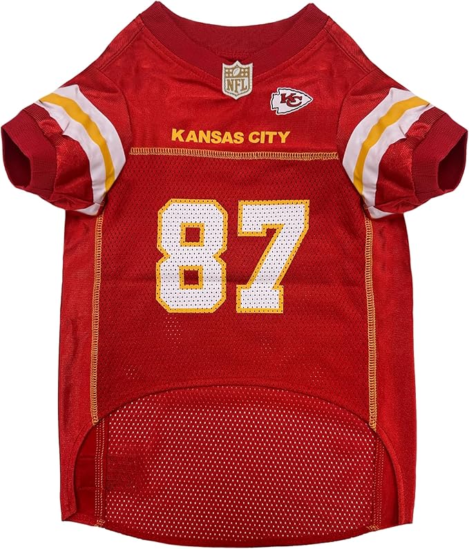 NFLPA Travis Kelce PET Jersey, NFL Dog Shirt, Size X-Small, Kansas City Chiefs Mesh Jersey for Dogs