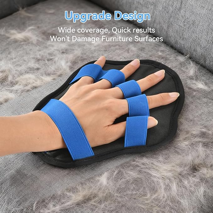 AstraLoom Pet Hair Removal Gloves for Dogs & Cats, 2026 Newly Upgraded Five-Finger Reusable Electrostatic Pet Hair Glove, Pet Hair Remover Tool for Sofa, Bed,Carpet, Clothing and Car Seat (2)