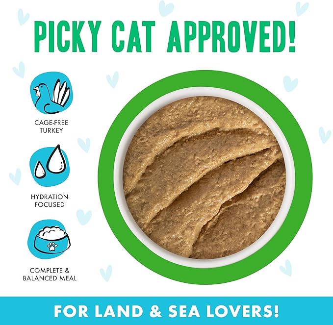 Weruva B.F.F. Play - Best Feline Friend Paté Lovers, Aw Yeah!, Turkey & Tuna Twinkles with Turkey & Tuna, 3oz Pouch (Pack of 12)