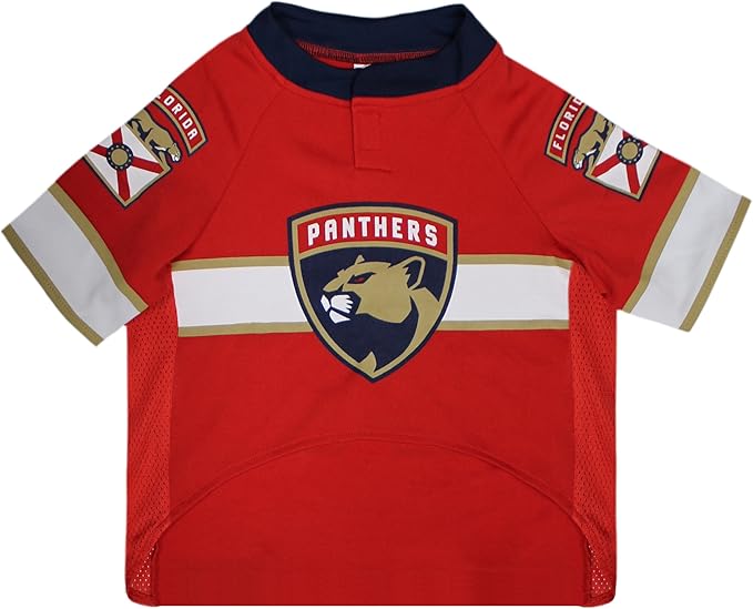 Pets First NHL Florida Panthers Jersey for Dogs & Cats, Medium. - Let Your Pet Be A Real NHL Fan!