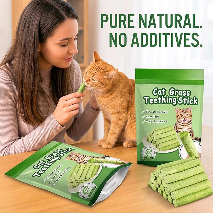 6Pack Cat Toys Cats Grass Treat Catnip Toy with Silvervine for Indoor Kitten Toys Wood Kitty Chew Rope Grass Sticks for Teeth Cleaning Kitten Snack for Catnip Dental Care Self Play