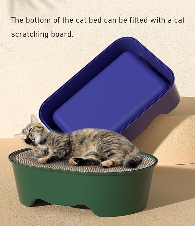 Plastic Cat Bed 100% Recycled Plastic - Cat Bed Durable Washable Breathable & Antislip Easy to Clean Great for Small -Purple