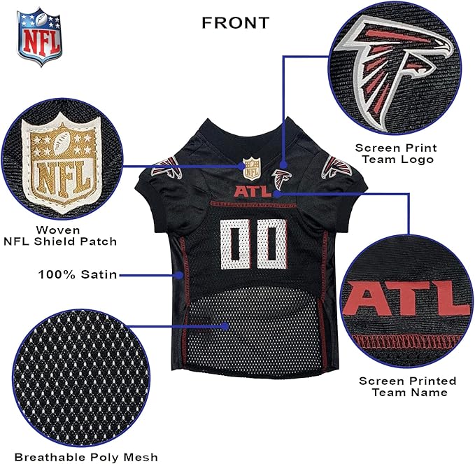 Pets First Atlanta Falcons NFL Mesh Pet Jersey, X-Large, Multi-Color