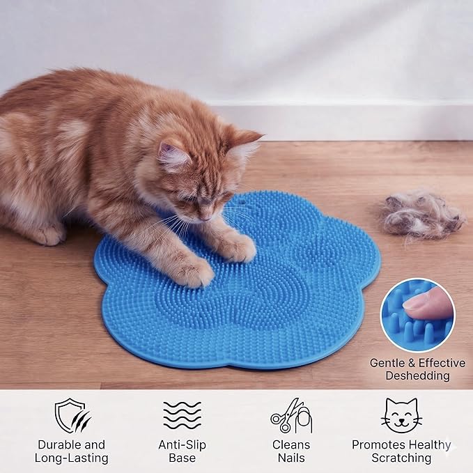 Wall Cat Scratcher, Silicone Cat Scratching Pad for Indoor Cats, Reusable Scratching Pad with Strong Suction Cups, Cat Scratching Wall Pad for Furniture Protection, Sofa Bed Scratch Mat