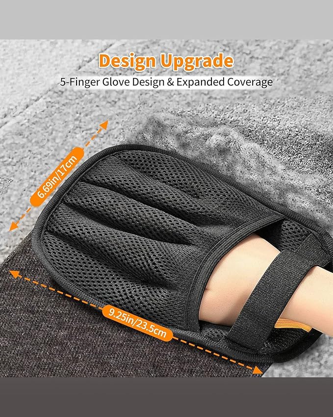 Pet Hair Removal Glove for Dogs & Cats, Upgraded Five-Finger Electrostatic Design, Reusable & Washable Fur Remover for Clothing, Couch, Carpet & Car Seats, Grooming Tool for Dogs & Cats (1 Pack)