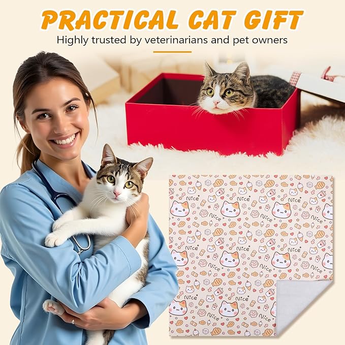 35.5 in Extra Large Cat Wrap for Cutting Nails, Self-Adhesive Cat Grooming Wrap Orange Anti-Escape Cat Restraint for Nail Clipping Cat Swaddle Wrap Cat Wrapping Cloth for Pet Cleaning and Beauty