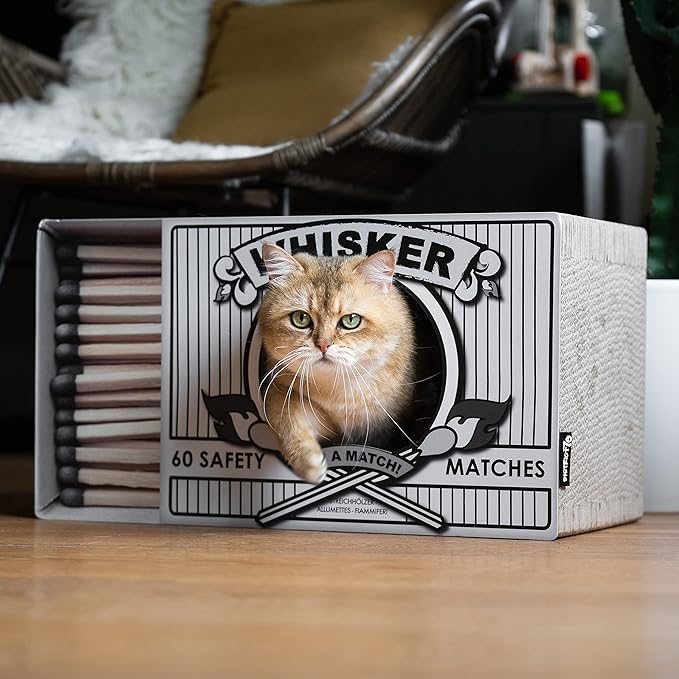 WHISKER - Cardboard Cat Scratcher - 55 x 29 x 30 cm - White, Black and Pink - Color: Black