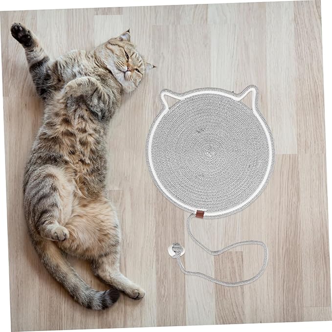 VANZACK Slip Cat Scratcher Pad Durable Scratching Mat for Indoor Cats Versatile Cat and Bed Nonslip Design for Claw Health Cute Cat Furniture Protector