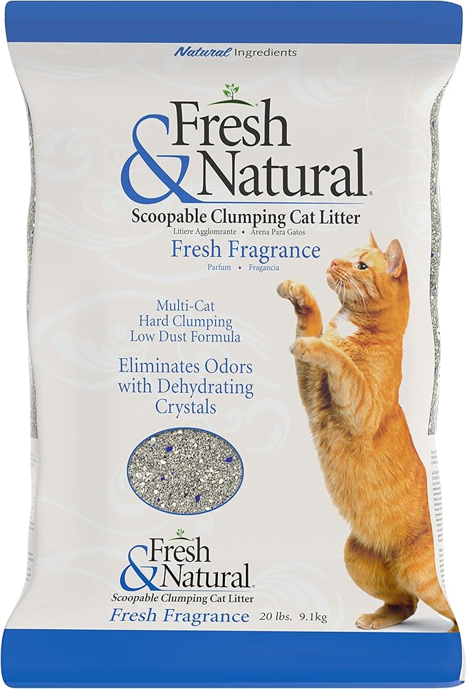 Fresh & Natural Scoop-Able Clay Cat Litter, 20-Pound, Fresh Fragrance
