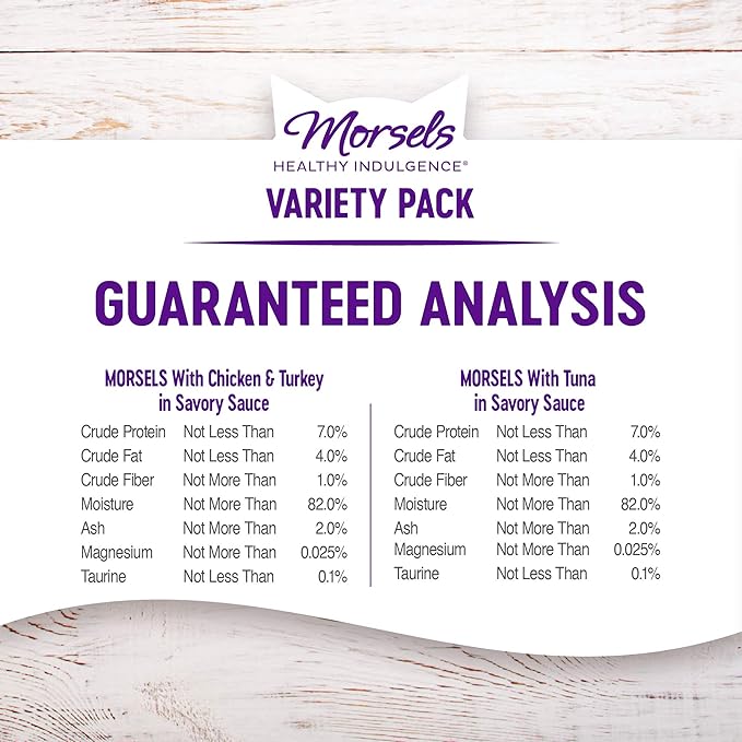 Wellness Healthy Indulgence Morsels Variety Pack Adult Wet Cat Food, Natural, Protein Rich, Grain Free, 2 Flavors, 3 oz, Pack of 8 Pouches