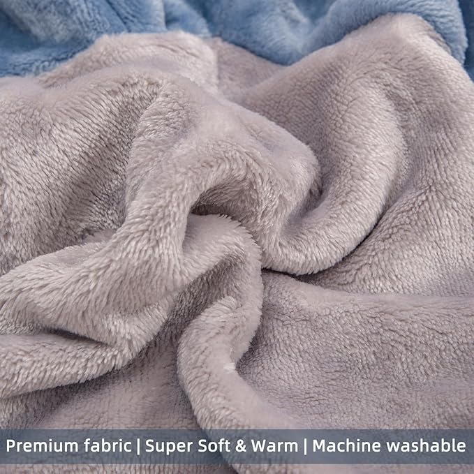FabriCastle Dog Hoodie Sweater for Small Dogs Boy and Girl, Small Dog Clothes XS XXS Puppy Sweatshirt, Pet Outfit, Cat Clothing Super Soft Warm Snap On Closure (Lightgrey-Blue, X-Large)