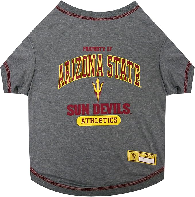 Pets First Collegiate ARIZONA STATE SUN DEVILS Dog T-Shirt, Small. - Licensed Shirt for Pets Team Colored with Team Logos.- Premium Stretchable Materials for the Comfrot of your Dog & Cat.