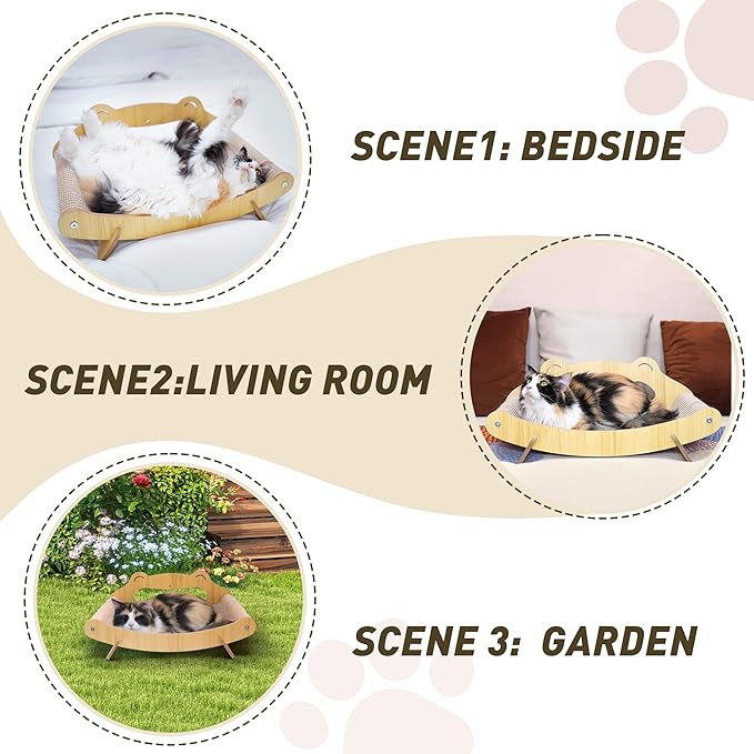 Extra Large Cat Scratcher Bed Lounge for Indoor Cats – Sisal Giant Curved Scratch Pad, Cat Lounger Couch Chair, Kitty Scratching Post and Hammock, Feline Furniture, Play Board for Kittens (X-Large)