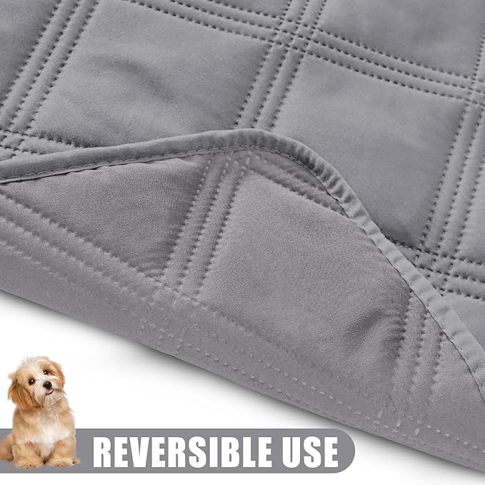 Smiry Waterproof Dog Bed Cover Blanket 30x53, Soft Reversible Pet Blanket, Washable Leakproof Cats Dogs Couch Cover for Sofa, Couch, Furniture, Grey/Grey