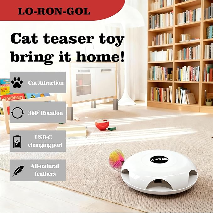 Interactive Whack-a-Mole Cat Toy — Automatic Mushroom Feather Pop-Up Play Toy for Cats, Cognitive Stimulation & Exercise, Durable Pet Entertaining Game (White)