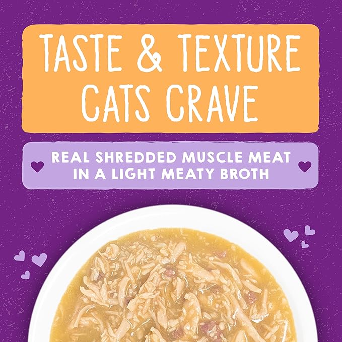 Stella & Chewy's Carnivore Cravings Savory Shreds - Wet Cat Food - High-Moisture Formula with Premium Cage-Free Chicken & Grass-Fed Beef - Perfect for Picky Eaters - 5.2 oz, 24 Count