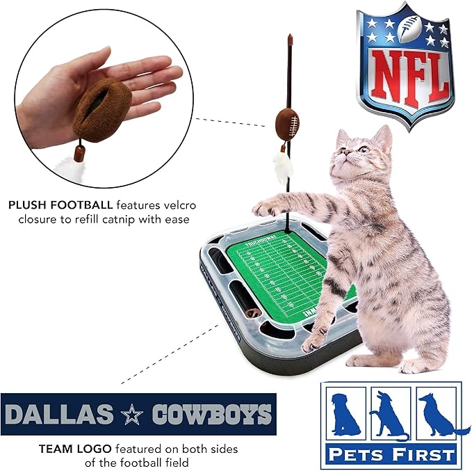 Pets First Dallas Cowboys Football Field Cat Scratcher Toy (Pack of 2)
