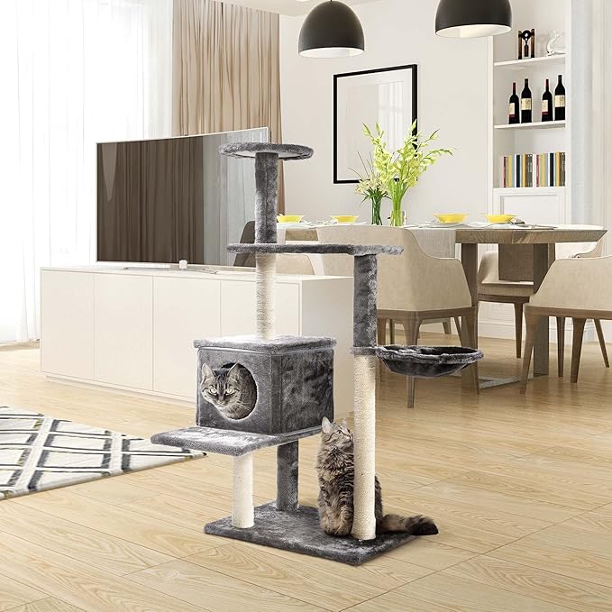 Max & Marlow 3-in-1 Cat Tree Condo Up to 50" | Transforming Cat Activity Tree & Condo | 3 Different Ways to Set Up, Gray,4070201