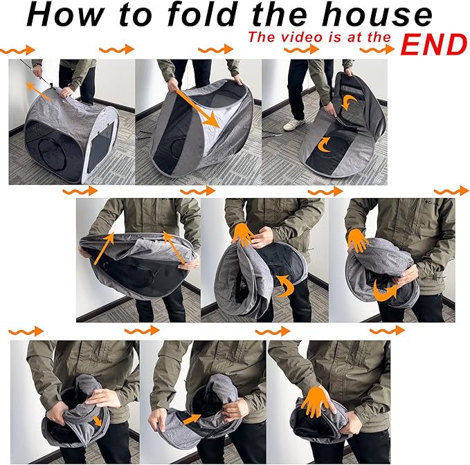 31.5 Inch & 21.6 Inch Portable Cat Playpen, Delivery Room, Enclosure, Postoperative Recovery, House Design for Better Standing, Foldable Pet Tent for Indoor Outdoor, Cat Houses & Condos Light Gray