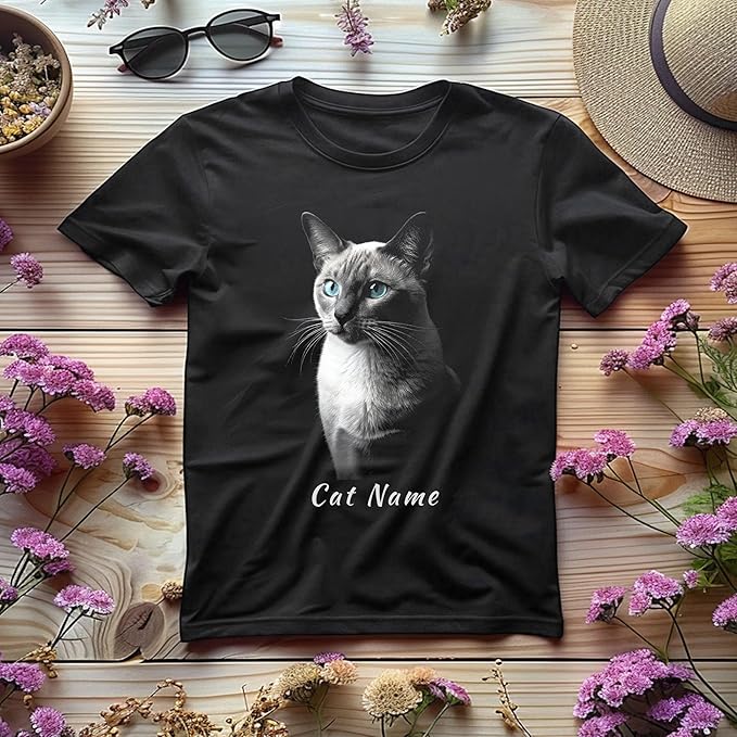 Custom Name Tonkinese Cat Apparel - Premium Unisex Lifestyle Top | Personalized Heritage Cat Owner Gift | Artistic Minimalist Tonkinese Silhouette Shirt