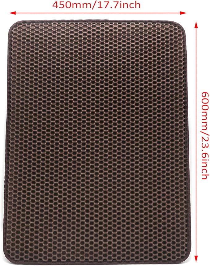 HTTMT- (23.6x18 inch) Pet Supplies Cats Litter & Housebreaking 60X45 Brown Cat litter Mat Double Layer Pad Trapper Folding Pad EVA Foam Rubber…