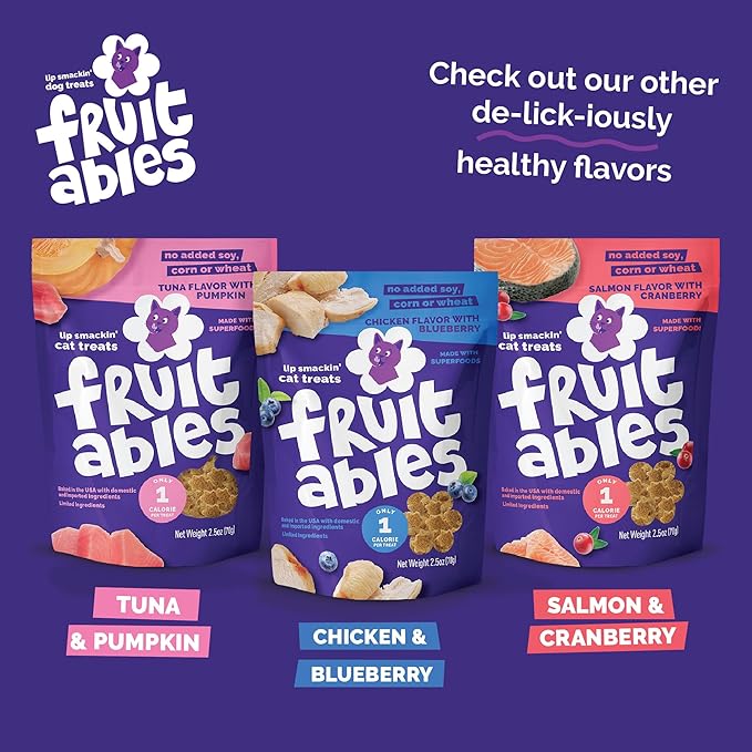 Fruitables Cat Treats Crunchy Cat Treats, Healthy Low Calorie Kitten Snacks, Made Without Wheat, Corn and Soy, Kitten Essentials, Made with Real Tuna and Pumpkin, 30 Ounces
