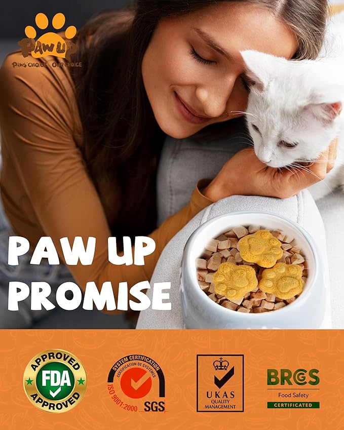 PAWUP Freeze Dried Cat & Dog Treats, Natural Quail Egg Yolk, High Fiber Pumpkin Added, High-Protein Pet Snacks for Coat & Gut Health, 3.5 oz