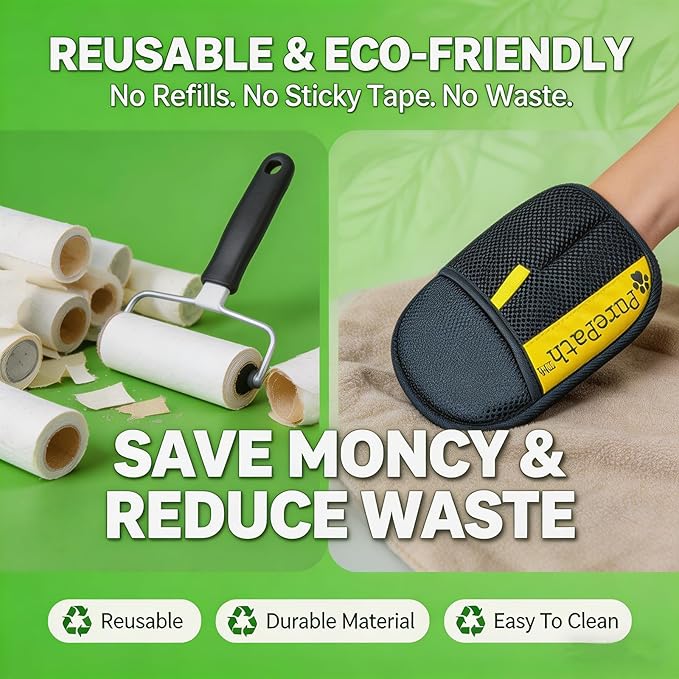 Hair Remover Glove, Electrostatic Pet Hair Remover Glove for Dogs and Cats, Cat Hair Removal Brush, Pet Grooming Supplies for Clothing, Couch, Carpet, Car Seat, Bed, Laundry (4Pc)