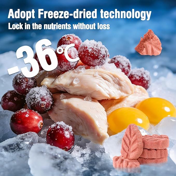 50g Cat Cranberry Treats, Chicken Cat Treats for Protect Urinary Tract and Teeth Cleaning, Edible Cats Snack