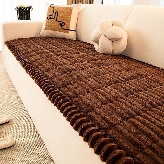 Anti-Slip Sofa Cushion, Washable Couch Cover Cat Mat Pet Pad Blanket for Furniture Protector Customizable Sofa Slipcover Pets Friendly(70x120cm(28x47inch), Dark Coffee)